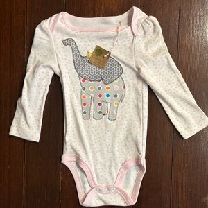Cloud Island Pink and Gray Dinosaur Bodysuit